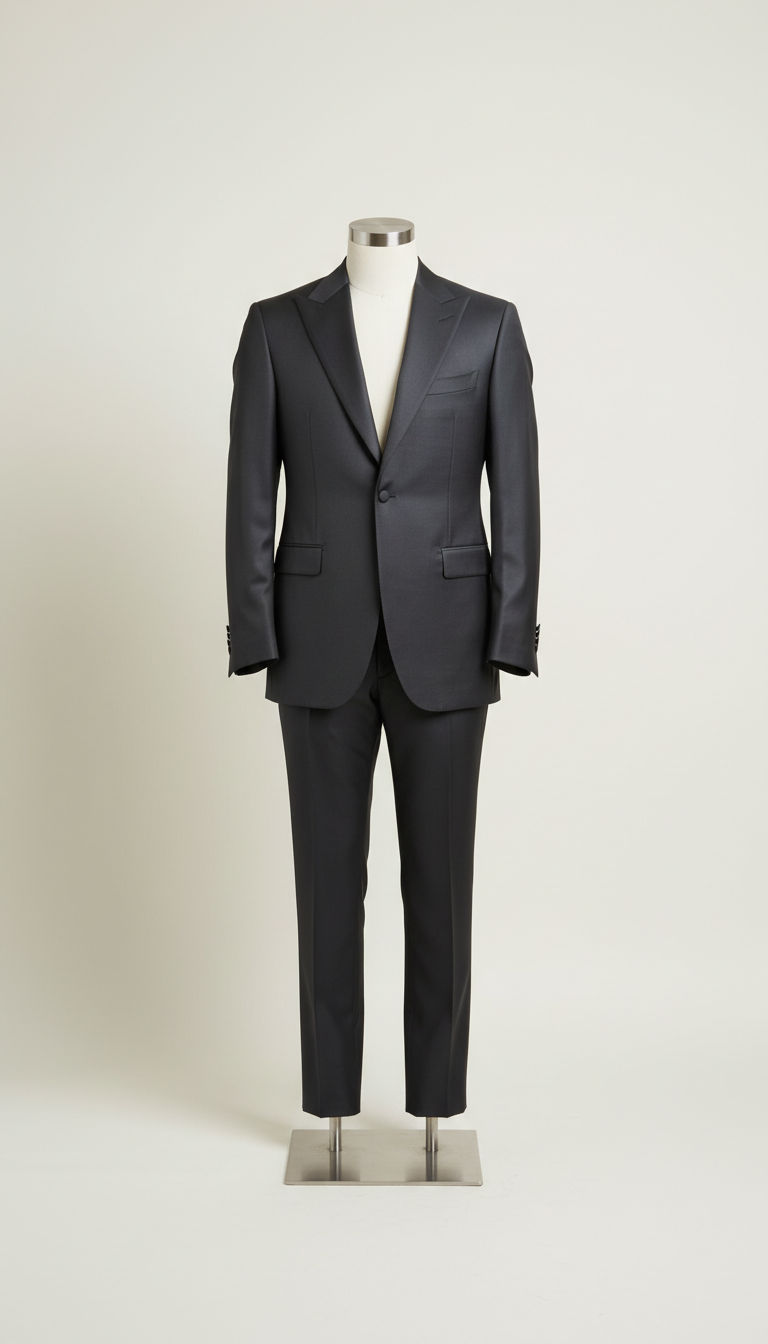 Deep Charcoal Silk-Blend Tuxedo